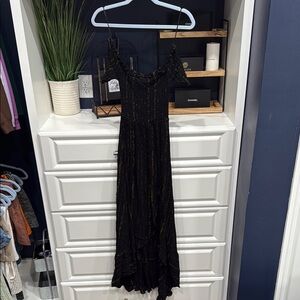 Blue Rain  ( Francesca’s ) SZ XS Black Dress with Gold Detailing